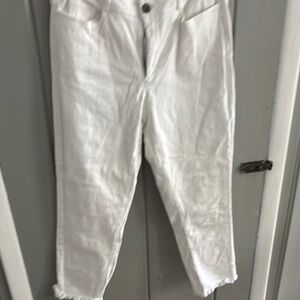 White Frayed Hem Jeans
